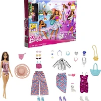 Barbie Doll and Fashion Advent Calendar, 24 Clothing and Accessory Surprises, Ages 3+