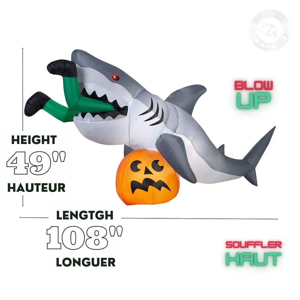 Animated Halloween Inflatable Shark Snack Scene