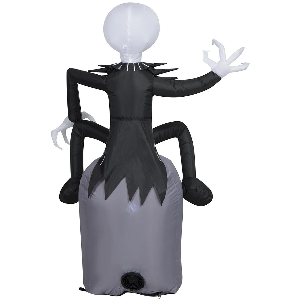 Halloween Inflatable Jack Skellington on Tombstone