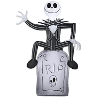 Halloween Inflatable Jack Skellington on Tombstone