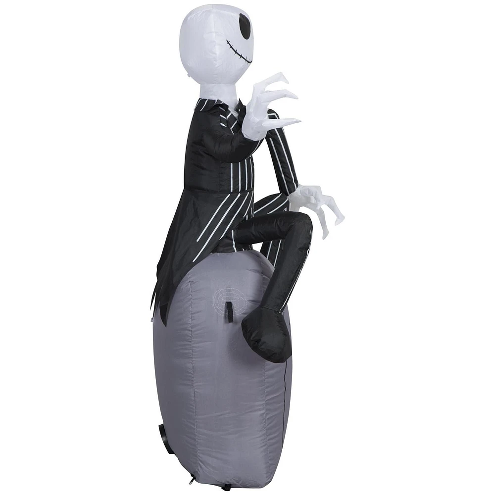 Halloween Inflatable Jack Skellington on Tombstone