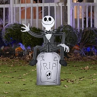 Halloween Inflatable Jack Skellington on Tombstone