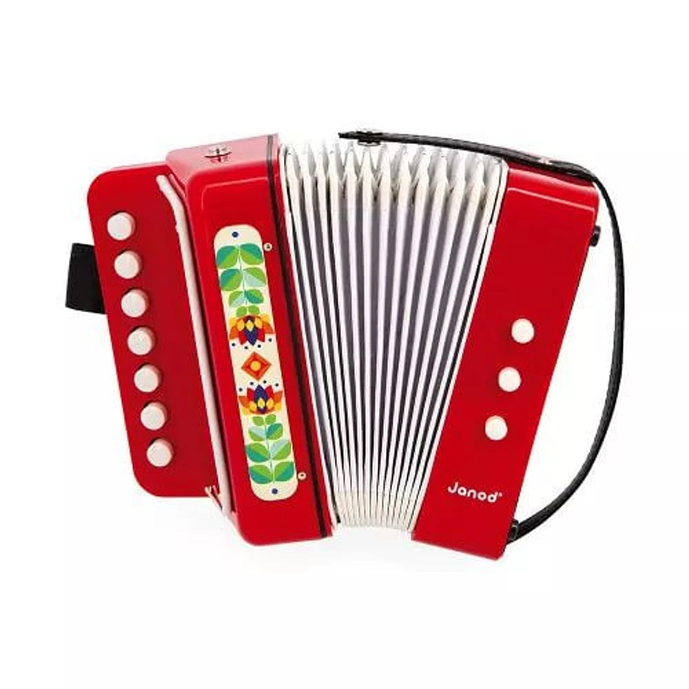 Janod -Classic Gioia Accordion for Children with Strap - 3+ Years