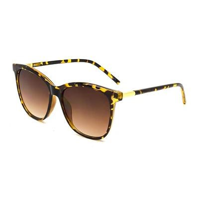 Lunettes de soleil carrees écaille de tortue ambre polarisées pour femmes Time & Tru