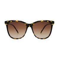Lunettes de soleil carrees écaille de tortue ambre polarisées pour femmes Time & Tru