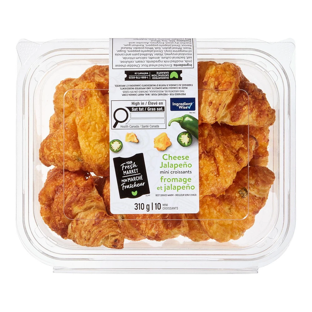 Mini croissants au fromage et aux jalapeños Mon marché fraîcheur 10 morceaux, total de 310 g