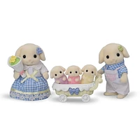 Calico Critters Flora Rabbit Family, Set of 4 Collectible Doll Figures, 4 Collectible Doll Figures