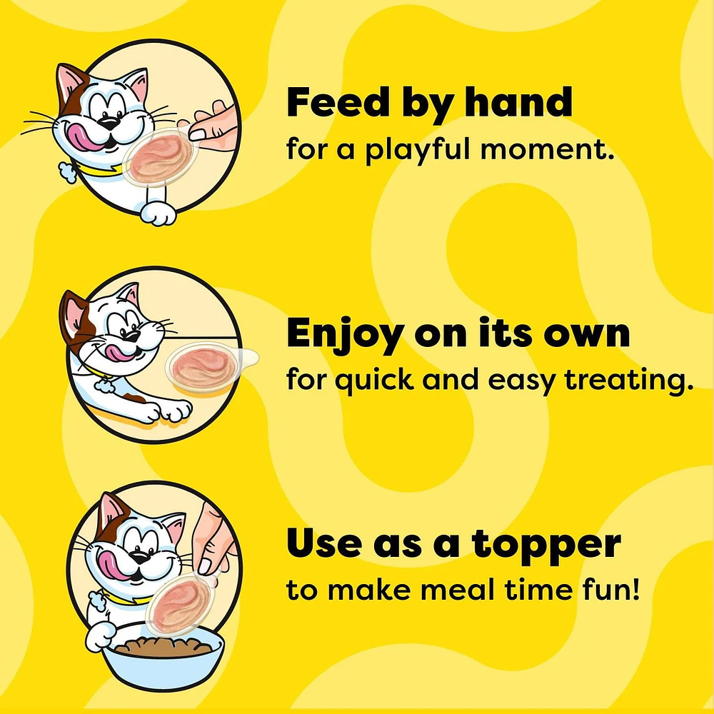 TEMPTATIONS LICKABLE SPOONS Adult Cat Treats Tasty Chicken & Cheesy Cheese Flavour, 4x10g