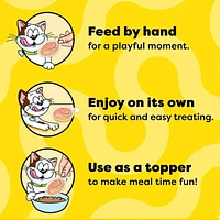 TEMPTATIONS LICKABLE SPOONS Adult Cat Treats Tasty Chicken & Cheesy Cheese Flavour, 4x10g