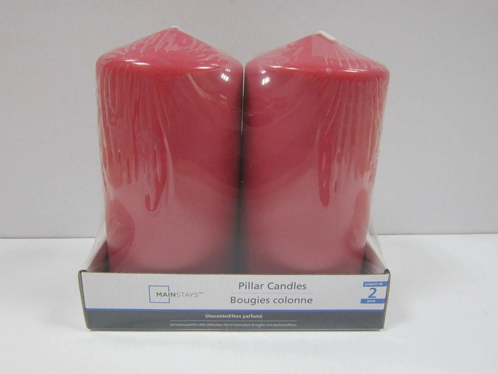 Mainstays Unscented 6" Red Pillar Candles