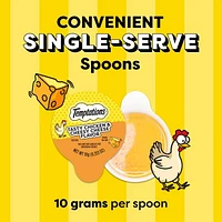 TEMPTATIONS LICKABLE SPOONS Adult Cat Treats Tasty Chicken & Cheesy Cheese Flavour, 4x10g