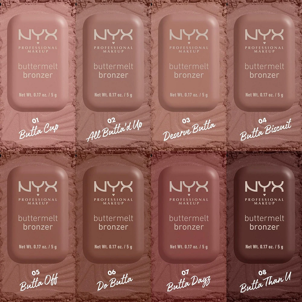 Poudre Bronzante Buttermelt NYX Professional Makeup, 12hr d'utilization Poudre bronzante compacte