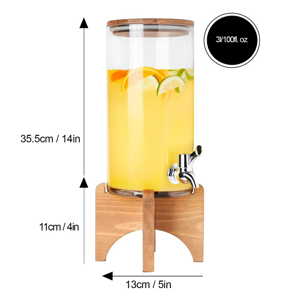 Glass Drink Dispenser 3L