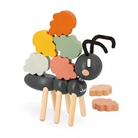 Janod - Sweet Cocoon Balance Game - Fine Motor Skills Development - 1 ant + 20 leaves to stack - FSC Wooden Toy from 24 months