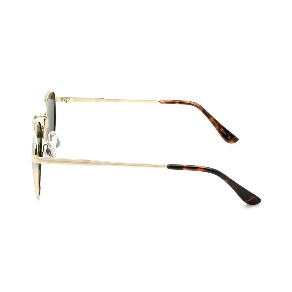 Lunettes de soleil rondes dorées pour hommes George