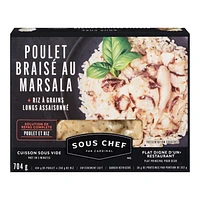 Poulet braisé au Marsala avec riz à grains longs assaisonné Sous Chef par Cardinal 704 g
