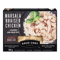 Poulet braisé au Marsala avec riz à grains longs assaisonné Sous Chef par Cardinal 704 g