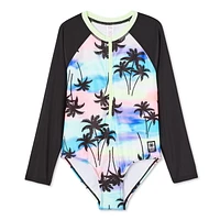 Maillot de bain anti-UV 1 pièce à manches longues Justice pour filles Tailles TP–TG