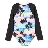 Maillot de bain anti-UV 1 pièce à manches longues Justice pour filles Tailles TP–TG