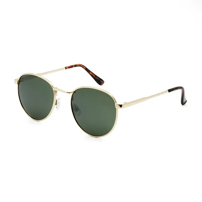 Lunettes de soleil rondes dorées pour hommes George