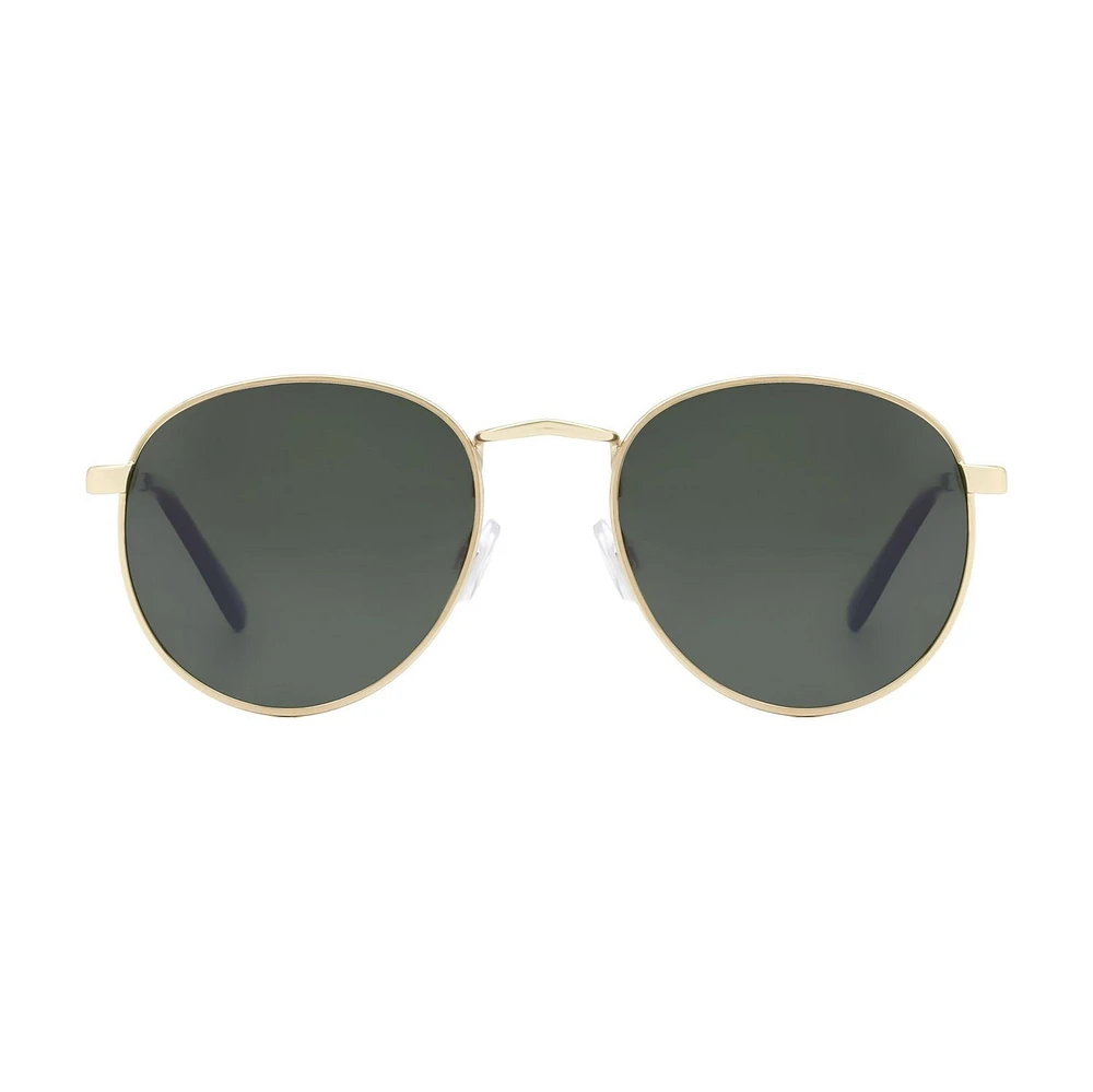 Lunettes de soleil rondes dorées pour hommes George
