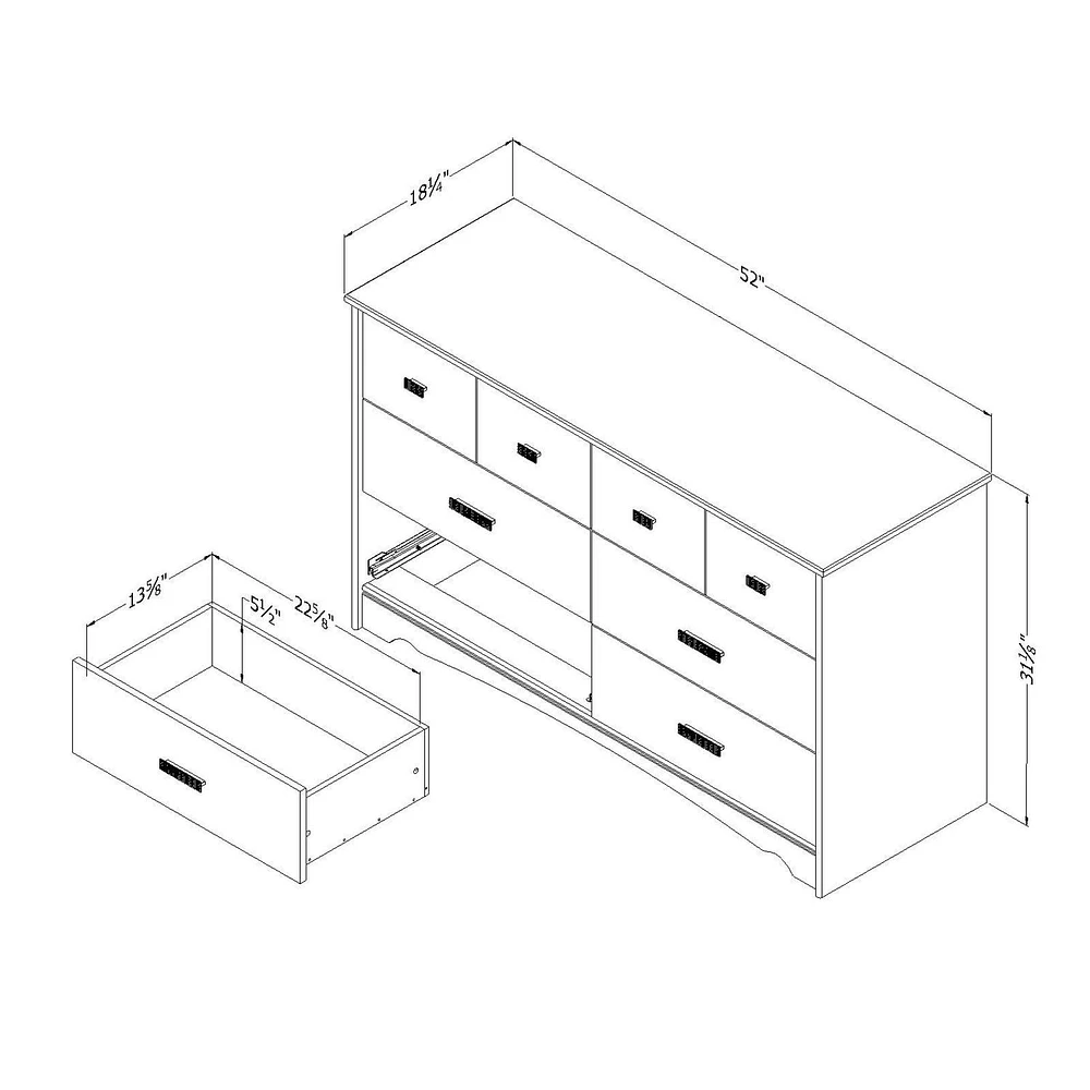 South Shore Tiara 6-Drawer Double Dresser