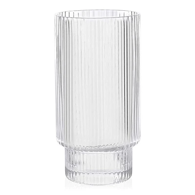 Ribbed Highball Glass 420ml, Set of 4