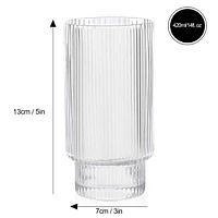 Ribbed Highball Glass 420ml, Set of 4