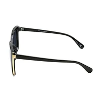 Lunettes de soleil œil de chat noires et dorées pour femmes Time & Tru
