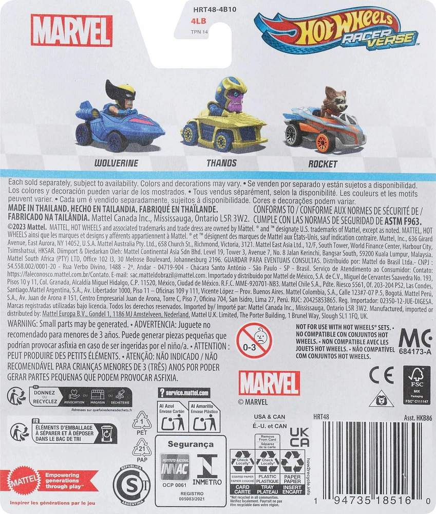 Hot Wheels RacerVerse Die-Cast Vehicle with Pop Culture Character Driver (Styles May Vary)