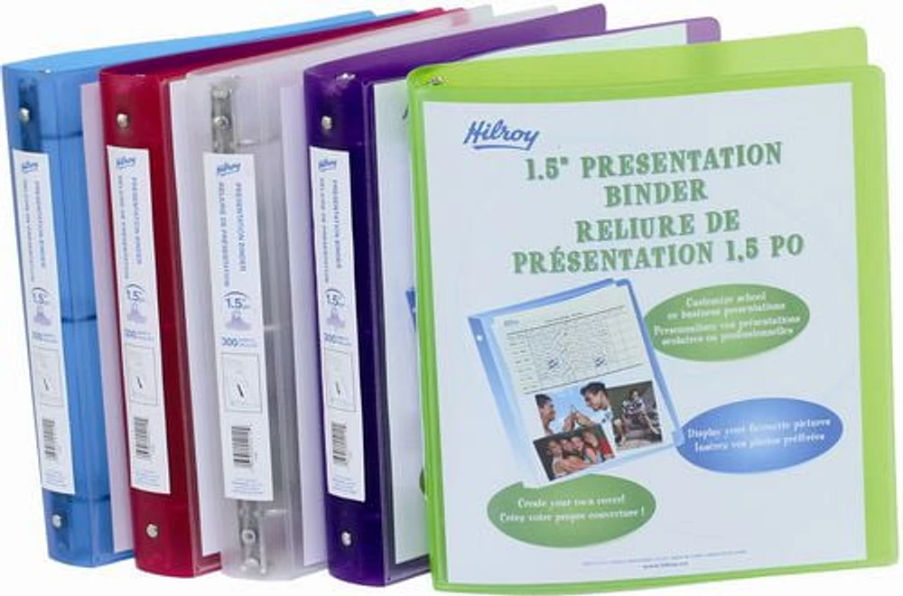 Hilroy 1.5''  Metallic Poly Presentation Binder