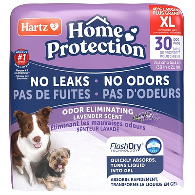 Hartz Home Protection Odeur Lavande 30 ct Tapis de pipi et tapis de dressage extra larges pour chiots et chiens adultes 30ct cousins pour chien