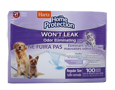 Hartz Home Protection Odour Eliminating Dog Pee Pads and Training Pads for Puppies and Adult Dogs, 100 Count (21"x21")