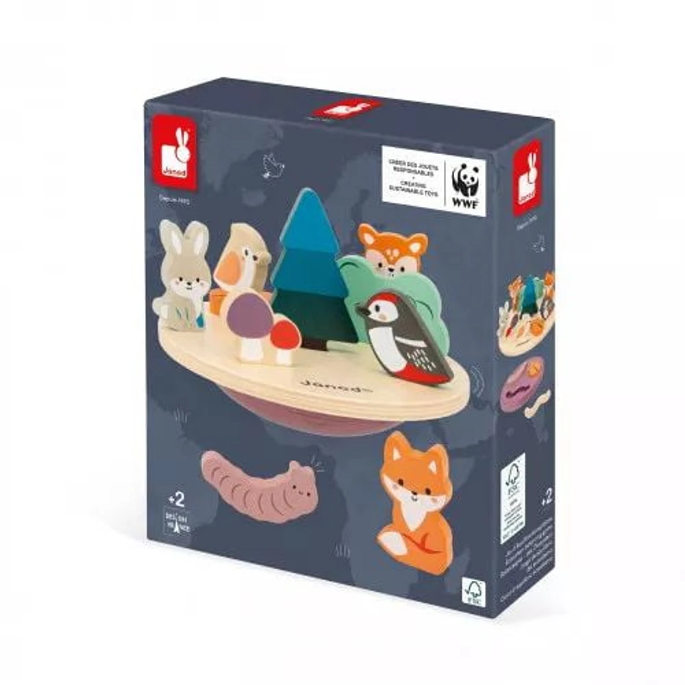 Janod - Ecosystem Blancing Game - 12 wooden figures - 2 bases - Early-Learning for Children and Toddlers - From 24 months