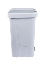 The Step N' Sort 40L Dual Trash and Recycling Bin with Spring Top opening and Hands-free slow close lid. White