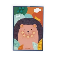 Janod - Mosaïques en bois - Puzzle - Jeu de compétences d'apprentissage précoce - Motricité fine - Pour les tout-petits - À partir de 18 mois
