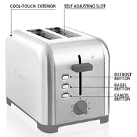 Kenmore 2 Slice Stainless Steel Toaster with Defrost Function Bagel, Cancel ,Extra Wide Slots Toasters