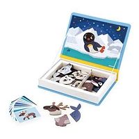 Janod - Magnéti'Book Polar Animals - Magnetic Educational Game 30 Magnets + 10 Models - Children's Toy Made of FSC Cardboard - Develops Fine Motor Skills and Imagination - Suitable for Ages 3