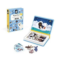 Janod - Magnéti'Book Polar Animals - Magnetic Educational Game 30 Magnets + 10 Models - Children's Toy Made of FSC Cardboard - Develops Fine Motor Skills and Imagination - Suitable for Ages 3