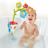 Jouets de Bain Yookidoo - Mobile de Bain Sensoriel pour Nouveau-nés et Bébés - Jouet de Bain à Piles, Multisensoriel avec Débit d'Eau Réglable et Rotation des Fleurs (0-2 ans)
