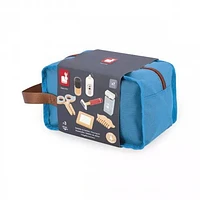 Janod - Kit de rasage pour enfants - 7 accessoires en bois + sac - Jouet d'imitation - 3 ans