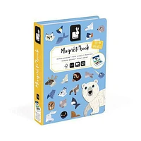 Janod - Magnéti'Book Polar Animals - Magnetic Educational Game 30 Magnets + 10 Models - Children's Toy Made of FSC Cardboard - Develops Fine Motor Skills and Imagination - Suitable for Ages 3