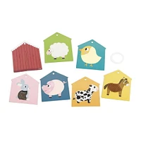 Janod - Tactile Card Set Farm - Colourful Cardboard Animal Cards - Development Toy - Early-Learning - Discovery Throught Touch - For Babies and Toddlers - From 12 Months + - Multilingual - 326920.