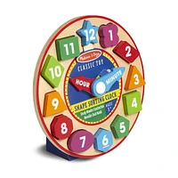 Melissa & Doug Shape Sorting Clock - Wooden Educational Toy