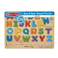 Melissa & Doug Wooden Alphabet Sound Puzzle - Wooden Puzzle With Sound Effects (26 pcs)