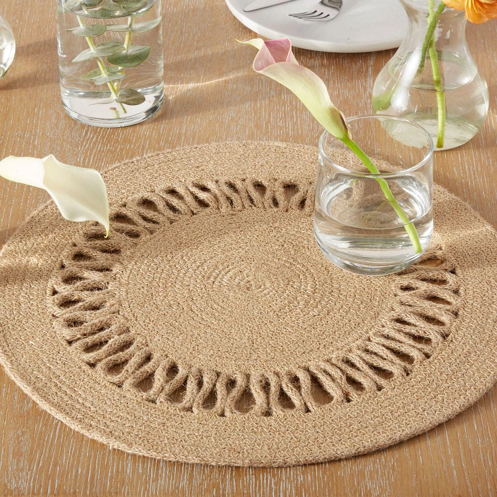 Home Trends Jute Lasso Placemat, 15" Round, 1 Piece