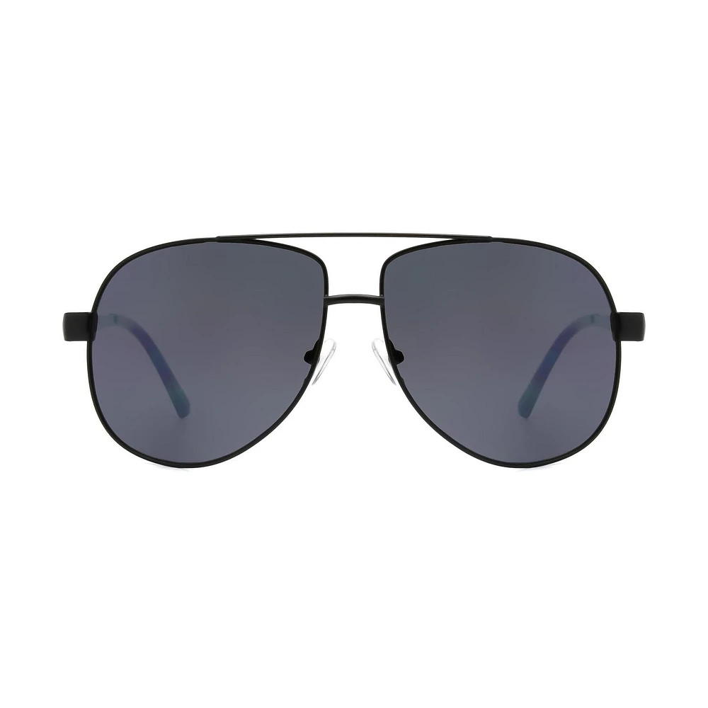 Lunettes de soleil aviateur métalliques noires pour hommes George