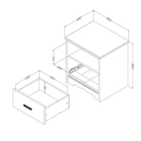 South Shore Tiara 1-Drawer Night Stand