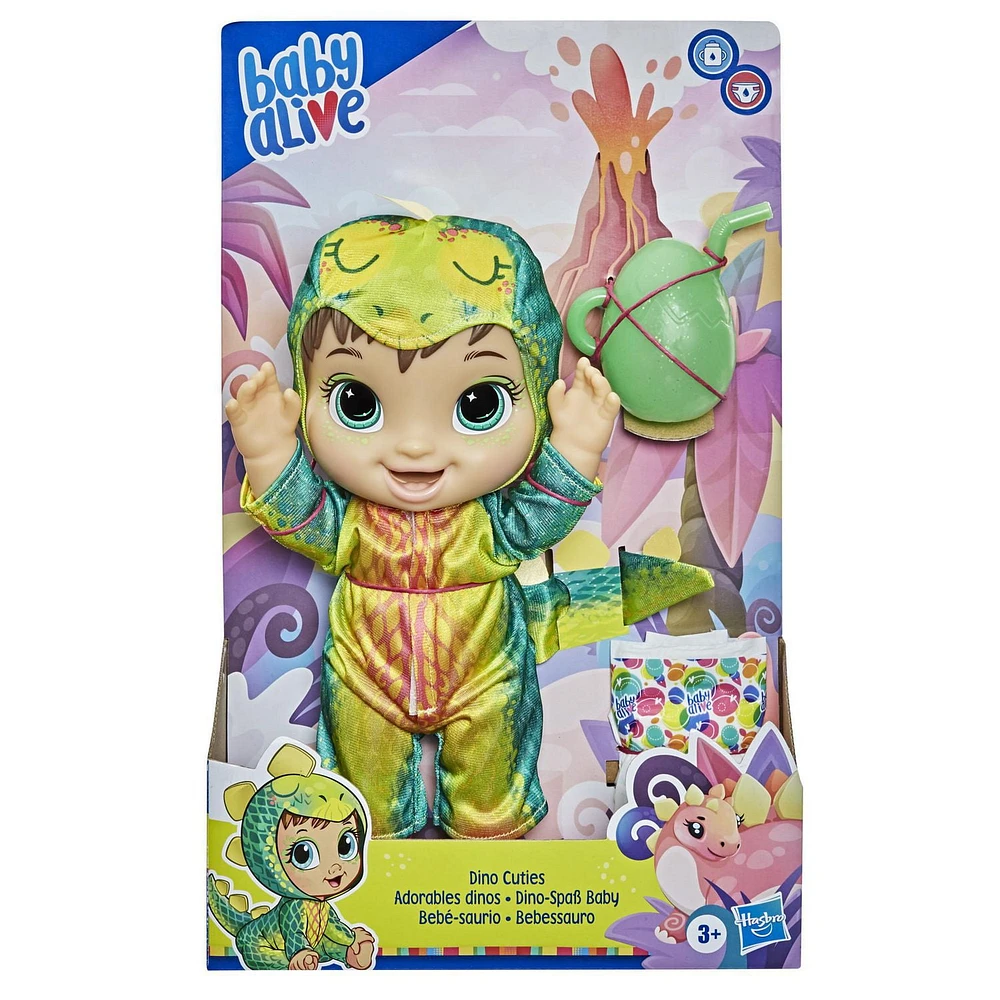 Baby Alive Dino Cuties Doll, Stegosaurus, Brown Hair