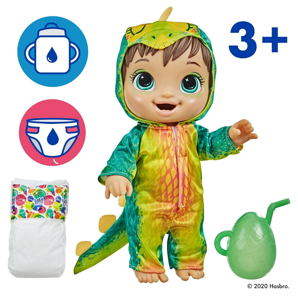 Baby Alive, bébé Adorables dinos, stégosaure aux cheveux bruns